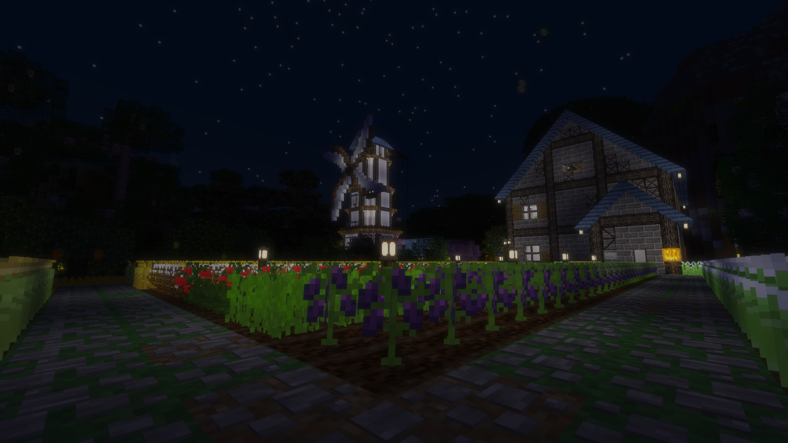Public farm at night